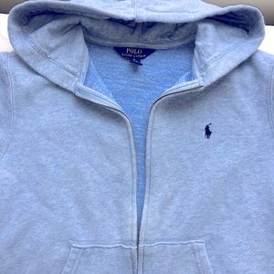 Cornflower blue hoodie - can be dressed up or down.